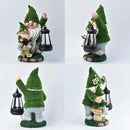 Solar Garden Gnome Statue Flocked Reading Parent & Child Gnomes with LED Light, Outdoor Waterproof Lawn Ornament Decor for Patio Lawn Yard Pathway Gift Idea for Women Mom Mothers Day by CozyNest Decor