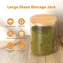Food Storage Jars,2pack-105 Ounces3100ML -Stackable Glass Storage Containers Clear Glass Food Canister with Bamboo Lid Airtight For Serving Tea, Coffee, Flour, Sugar, Candy, Cookie, Spice and More by CozyNest Decor