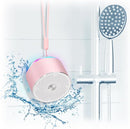 Mini Bluetooth Shower Speaker, IPX6 Waterproof Speaker, with RGB Lights, Mic, Portable Silicone Lanyard, Suction Cup, Clear Sound&Rich Bass, 12h Playtime, Small Pink Gifts for Girls Women by TinyTreasures Baby Boutique