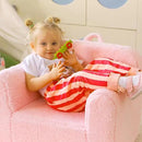 ALIMORDEN Kids Ultra-Soft Snuggle Foam Filled Chair, Toddler Cuddly Sherpa Reading Couch for Boys and Girls, Pink by CozyNest Decor