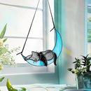 HDCRYSTALGIFTS Black Cat Decor Suncatcher Stained Glass Window Hanging,Handcrafted Kitty Decor Funny for Cat Lovers,Home Decoration for Window Patio Office Living Room Wall by GreenHaven Gardens