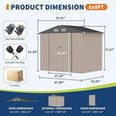 6x8 FT Metal Storage Sheds Outdoor with Floor, Metal Yard Sheds Garden Shed Kit, MetalTool Shed with Lockable Door, Metals UtilitySheds Buildings with Air Vent for Backyard Garden Patio Lawn by GreenHaven Gardens