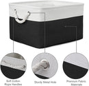 TheWarmHome Storage Bins for Shelves - 1 Pack 15.7x11.8x8.3 inch Canvas Storage Basket for Organizing Cubes Gift Dog Cloth Toy (White & Black) by TinyTreasures Baby Boutique