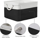 TheWarmHome Storage Bins for Shelves - 1 Pack 15.7x11.8x8.3 inch Canvas Storage Basket for Organizing Cubes Gift Dog Cloth Toy (White & Black) by CozyNest Decor