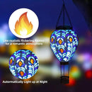 VOREEN Hot Air Balloon Solar Lantern, Mosaic Solar Outdoor Hanging Wind Light, Waterproof, Patio Festive Decor, Easter Gifts for Mom Father Grandma, Peacock Feather Design by GreenHaven Gardens