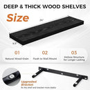 Fun Memories Floating Shelves for Wall, 24" Rustic Wood Deep Wall Mounted Shelves with Invisible Brackets for Decor & Storage, Floating Shelf for Living Room, Bathroom (Black, Set of 2) by CozyNest Decor