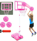 Kids Basketball Hoop with Stand, Adjustable Height 3.5FT-6.2FT Toddler Basketball Hoop, Basketball Goal Outdoor Indoor Toys for Girls Age 3 4 5 6 7 8 Years Old Gifts(Pink) by TinyTreasures Baby Boutique