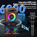 Karaoke Machine with 2 Wireless Microphones,【Upgraded 6.5"Woofer & 2"Tweeter】Portable Bluetooth 5.3 Karaoke Speaker, PA System with Bass/Treble/Echo Adjustment, Supports USB/AUX/TF/TWS for Home Party by TinyTreasures Baby Boutique