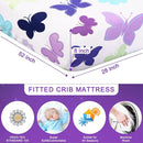 Wowelife Butterfly Crib Bedding Set for Girls 3 Piece Baby Girl Bedding Sets Purple Nursery Crib Sets Newborn, Infant &Toddler Include Quilted Comforter,Crib Skirt and Fitted Sheet, Purple by TinyTreasures Baby Boutique