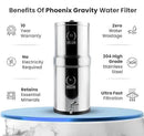 Gravity Water Filter System - 1.5 Gallons NSF Certified AISI 304 Stainless Steel Water Filter with 2 Smart (Black) Carbon Filter Elements & Free Stainless Steel Stand and Spigot (1.5G) by CozyNest Decor