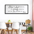 Bless the Food Before Us Wall Decor Art 24"X10" for Dining Room Kitchen Wall Wooden Framed Sign (Black) by CozyNest Decor