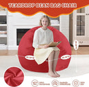 2FT Bean Bag Chair, Comfy Bean Bag Chairs with Memory Foam Filled, Fluffy Beanbag Sofa with Dutch Velvet Cover, Teardrop BeanBag Chairs for Living Room, Playroom - Red by TinyTreasures Baby Boutique