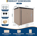 2 Trash Cans Metal Outdoor Storage, 3x6 FT Garbage Bin Storage Shed with Chain Lid, Garbage Can Metal Sheds for Garden, Backyard, Lawn and Patio by GreenHaven Gardens