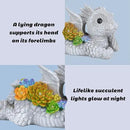 Garden Dragon Statue Outdoor Decor, Dragon Garden Sculpture Waterproof Solar LED Lights Resin Succulent Decorations for Outside Lawn Patio Patio Yard Ornament Gifts by GreenHaven Gardens