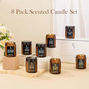 Scented Candles Set, Soy Wax Candles 8 Pack 56 Oz Aromatherapy Candles Gift Set for Women Men （Vanilla/Sandalwood/Amber/Mahogany/Vetiver/Bergamot/Caramel/Whiskey）