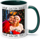 Ship Next Day Custom Mug Design Your Own Photo Text Personalized Picture Gifts for Women Men Customized Gifts Idea Personalized Coffee Mugs 11oz Dark Green Handle by TinyTreasures Baby Boutique