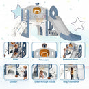 YUFU 9 in 1 Toddler Slide Set, Kids Slide for Toddlers Age 1-3, Toddler Playset with Basketball Hoop and Ball, Outdoor Indoor Playground for Toddlers 1-3 (Blue+Gray) by TinyTreasures Baby Boutique