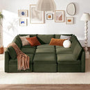 mopio Oversized Modular Sectional Sofa with Fully Removable Covers and Storage, Convertible U, L-Shaped and Sleeper Sectional, Modern Couches with Ottoman Chaise (Olive Green Velvet, 9 Seats, Sleeper) by CozyNest Decor