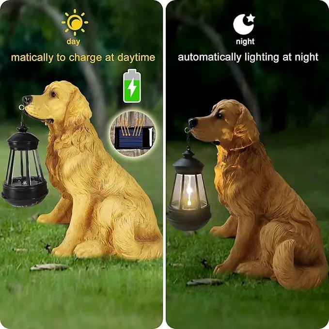 Notakia Golden Retriever Statue Outdoor with Solar Led Home Garden Decoration Windproof Lamp Realistic Dog Decor(Golden Retriever &LED), photo 2 of 7