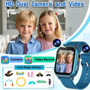 Waterproof Smart Watch for Kids Boys Age 5-12 with 32 Games, Dual Camera, Habit Tracking, Music Player, Video, HD Touchscreen Kids Smart Watch Birthday Gift Toy for 3-12 Year Old (Light Blue) by TinyTreasures Baby Boutique
