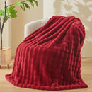 NEWCOSPLAY Faux Fur Throw Blanket Red Bubble Blanket Thick Warm Soft for Couch Sofa Bed 550GSM (Red, Throw(50"x60")) by CozyNest Decor