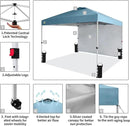 CROWN SHADES 10x10 Pop Up Canopy with 1 Side Wall - Beach Tent with One Push Setup - Outdoor Sun Shade for Events, Parties, Camping - Gazebo with STO-N-Go Cover Bag (Cyan Blue) by GreenHaven Gardens