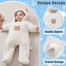 Fairy Baby Newborn Baby Winter Snowsuit Bear Thick Romper Footie Double Zip Hooded Jumpsuit Fleece Coat Infant Boy Girl 0-12M by TinyTreasures Baby Boutique