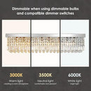 Siljoy Modern Crystal Chandelier 8-Lights Rectangular Flush Mount Pendant Ceiling Light Fixture Rectangle K9 Crystal Raindrop Chandelier for Dining Living Room Kitchen Island L40'' x W10'' x H10' by CozyNest Decor