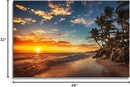 DZL Art S74781 Canvas Painting Print Paradise Tropical Island Beach with Palms Photograph Print Nature Pictures Wall Art Canvas Prints Painting for Living Room Bedroom Decor Office Wall Decor by CozyNest Decor