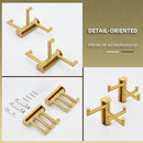 Angle Simple Towel Hooks Swivel, SUS 304 Stainless Steel 3 Arms Foldable Hand Towel Holder, Coat Hooks, Brushed Gold, 2 Pack by CozyNest Decor