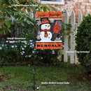 Cincinnati Bengals Holiday Snowman Garden Flag and Flagpole Mount by GreenHaven Gardens