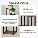 AZERPIAN Plant Stand 4 Tier Indoor Metal Flower Shelf for Multiple Plants Corner Tall Flower Holders for Patio Garden Living Room Balcony Bedroom, Black oak by GreenHaven Gardens
