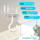 Ceiling Hooks for Hanging Plants-Metal Heavy Duty Wall Mounted Hangers for Hanging Bird Feeders, Planters, Wind Chimes, Include Professional Drywall Anchors (Pure White) 3 Pack by GreenHaven Gardens
