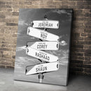 Personalized Family Street Sign Multi-Name Canvas Or Poster Wall Art, Street Sign Customized With Name, Best Gifts For Parents, Grandparents From Kids Daughter Son, Christmas Gift For Family