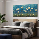 LASMOND Teal Dandelion Wall Art for Living Room Abstract Blowball Canvas Painting Prints Large Flower Floral Grassland Bedroom Decoration Modern Artwork Decor (46x23 Inches) by CozyNest Decor