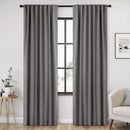 ANRODUO Back Tab Blackout Curtains for Bedroom Living Room, Rod Pocket Pinch Pleated Thermal Insulated Room Darkening Curtains 84 Inches Long 2 Panels, Grey, 52 x 84 Inch by TinyTreasures Baby Boutique