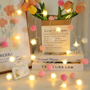 9.85Ft String Lights 20 Cute Pink Pompoms 20 LEDs Rose Fairy Lights Garland Battey Operated with Timer Flower Lights for Bedroom Kids Room Party Birthday Wedding Valentines Decorations by CozyNest Decor