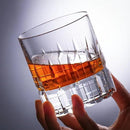 KAMMAK Crystal Whiskey Glasses Set of 2, Luxury 7.78oz Old Fashioned Glasses Stemless, Hand Blown Cocktail Glasses, Handcrafted Engraved Scotch Cup for Women, Men Gift for Bourbon Barware by CozyNest Decor
