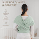 Comfy Cubs Baby Wrap Carrier - Soft & Secure Fit Cotton Blend Baby Carrier Newborn to Toddler - Hands-Free & Lightweight Infant Wrap - Adjustable, One Size Fits All Toddler Sling - Fern by TinyTreasures Baby Boutique