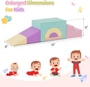 ‌Soft Climbing Toys for Toddlers, 7-Piece Baby Soft Foam Climbing Blocks, PU Leather Gym Climb and Crawl Activity Play Set, Indoor Climbing Toys for Kids and Children, Pink by TinyTreasures Baby Boutique