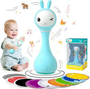alilo Smarty Bunny Baby Rattle Musical Light Up Toys, Infants Newborns Baby Toys 0-3-6-12-18-24 Months,1 Year Old Boy Girl Gifts, 4 Music Modes and Color Recognition Function with 9 Color Card by TinyTreasures Baby Boutique
