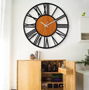 LEIKE 30" Oversized Large Wall Clocks,Silent,Non Ticking,Battery Operated Modern Round Big Wood Decorative Metal Wall Clock for Living Room, Bedroom,Kitchen,Farmhouse,Office Decor - Black,30 Inch by CozyNest Decor