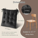 OVOV Chair Cushions for Dining Chairs Set of 6 Tufted Indoor Chair Pads with Ties Soft Square Seat Cushions for Kitchen Chairs 15.5"x15.5",Dark Grey by CozyNest Decor