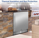 Tylza Outdoor Refrigerator 24 Inch Wide, Stainless Steel Beverage Refrigerator 176 Can for Undercounter Built-in or Freestanding, for Home and Patio, Water Proof, Fast Cooling, Low Noise, 37-65 °F by CozyNest Decor