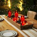 Homemory 9 Pcs Flameless Candles with Embedded Star String Fairy Lights, Battery Operated Candles, LED Candle, Fake Candles with Remote Control and Timer (Red) by CozyNest Decor