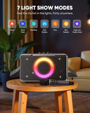 GFEEN Portable Bluetooth Speaker: 200W Peak, 15H Playtime, Wireless Speakers with Microphone, 5″ Subwoofer, Loud Sound, Light Show, Fast Charging for Outdoor, Party, Backyard(Silver with 1Mic) by TinyTreasures Baby Boutique