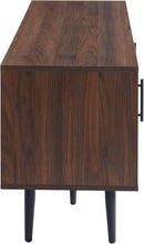 Mid Century Wooden TV Stand Entertainment Console with Open Shelving and 2 Cabinets for Televisions up to 65 Inches(Dark Walnut) by CozyNest Decor