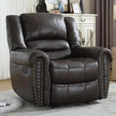 CANMOV Leather Recliner Chair, Classic and Traditional Manual Recliner Chair with Comfortable Arms and Back Single Sofa for Living Room, Dark Grey by CozyNest Decor
