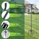Gtongoko Double Shepherds Hook for Outdoor, 2 Pack 77 Inch Heavy Duty Bird Feeder Pole 3/4 Inch Thick Garden Hooks for Hanging Hummingbird Feeder, Plant Baskets, Solar Light Lanterns by GreenHaven Gardens