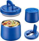 Soup Thermo for Hot Food Kids 14oz Lunch Containers with Buckle Lid Wide Mouth Hot Food Jar Vacuum Insulated Stainless Steel Bento Box Leakproof with Spoon (Light Blue) by TinyTreasures Baby Boutique